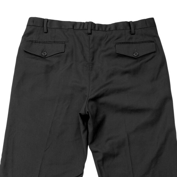 John Varvatos Pants Mens 34x30 Black Flat Front Straight Leg Wool Office Work - Picture 7 of 12
